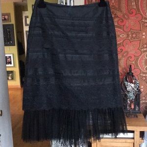 Fabulous ribbon skirt with lace flounce hem